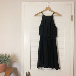 Lush Black High-Neck Dress